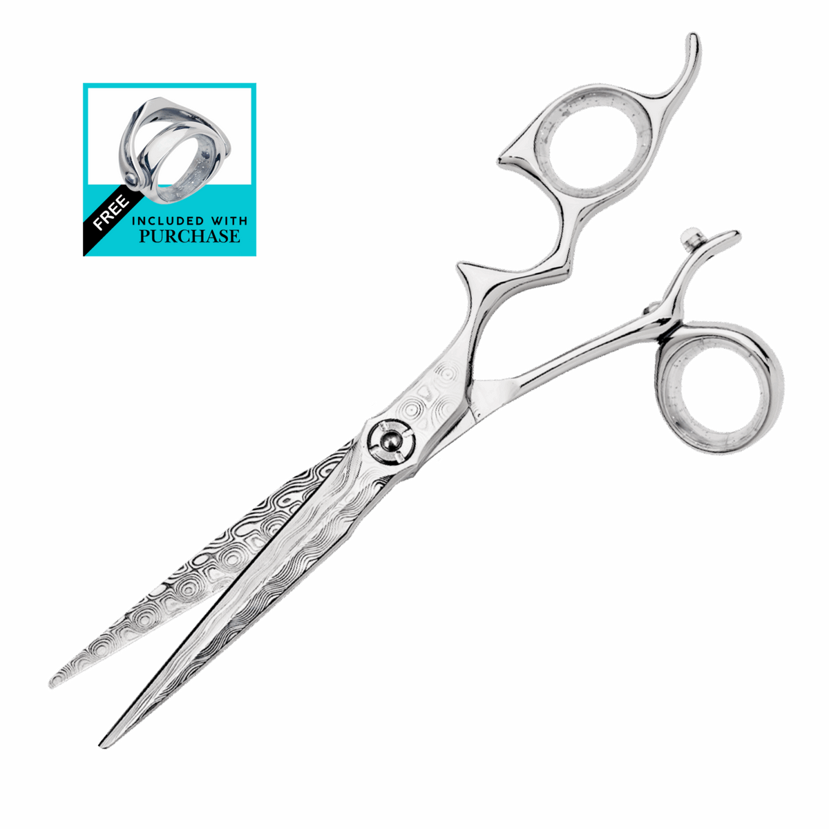 Sherse Damascus Swivel Shears – Shark Fin Shears
