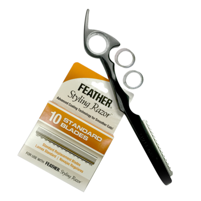 black razor with box of blades