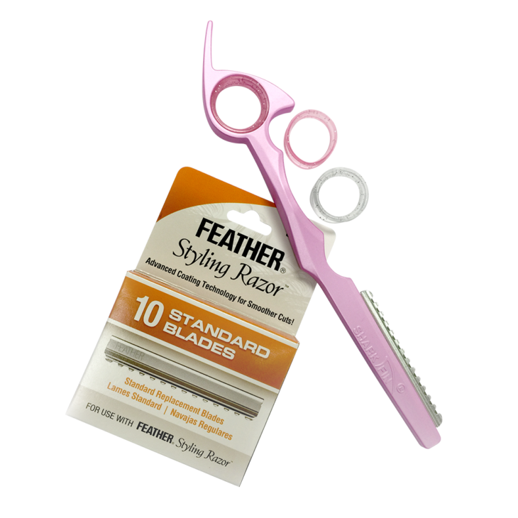 pink razor with box of blades