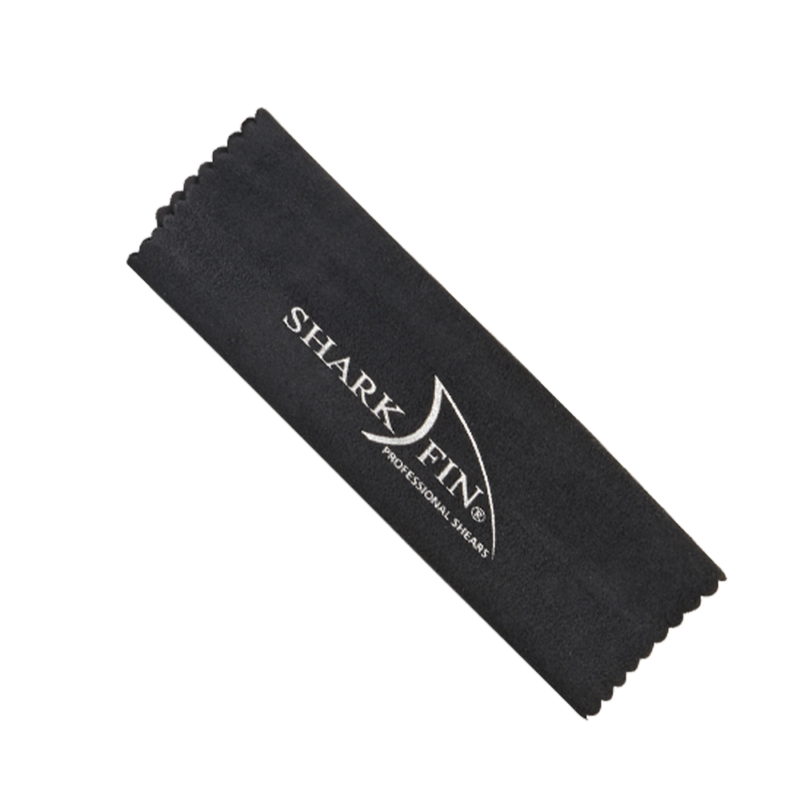 black cloth with white sharkfin logo