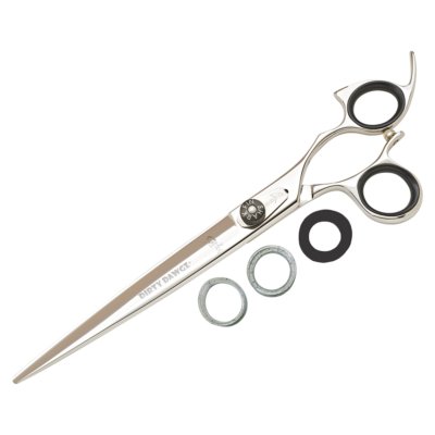 silver shear with black ring guards