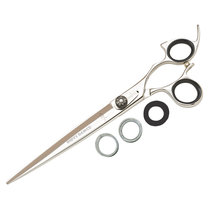 silver shear with black ring guards