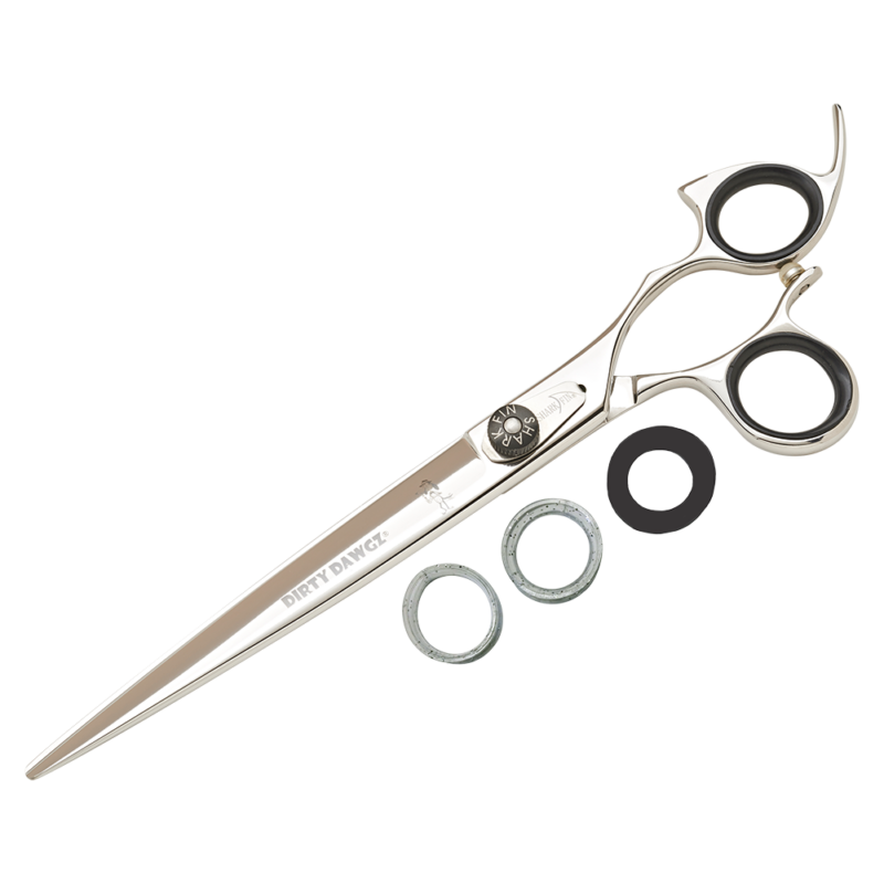 silver shear with black ring guards