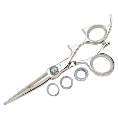 silver shear with clear ring guards