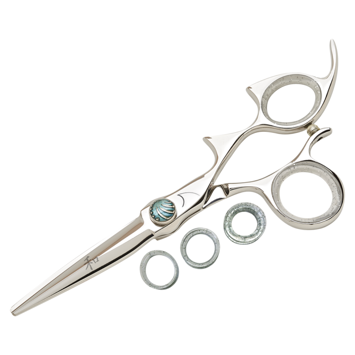 silver shear with clear ring guards