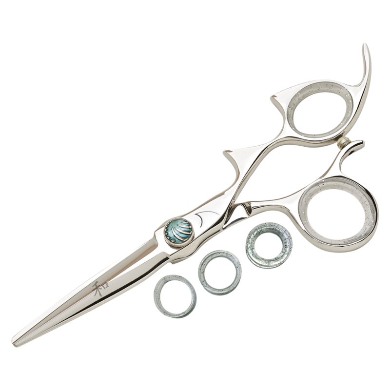 silver shear with clear ring guards