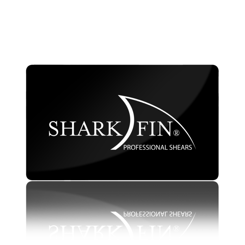 Gift card shark fin shears