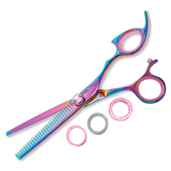Right Hand Professional Plus Non-Swivel Rainbow 30 Tooth Texture Shear