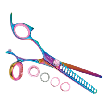 Left Hand Professional Plus Swivel Rainbow 15 Tooth Texturizer