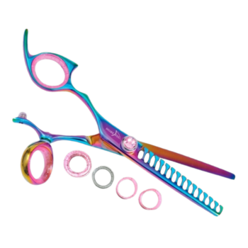 Left Hand Professional Plus Swivel Rainbow 15 Tooth Texturizer